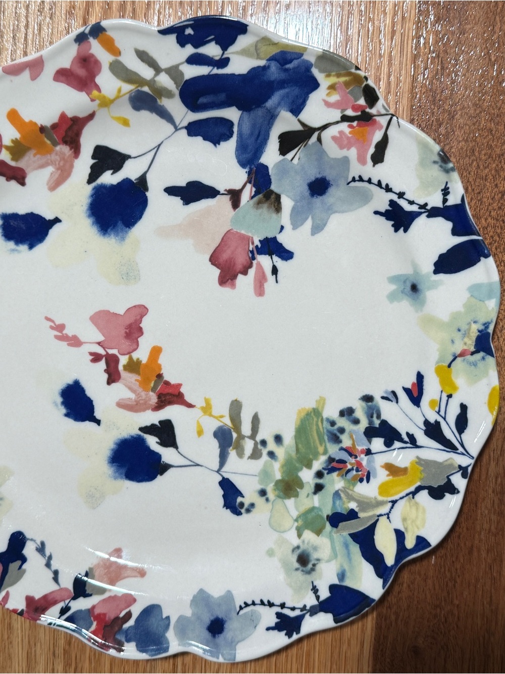 Anthropologie Scalloped Floral Ceramic Plate in Wildflower Study Plates READ